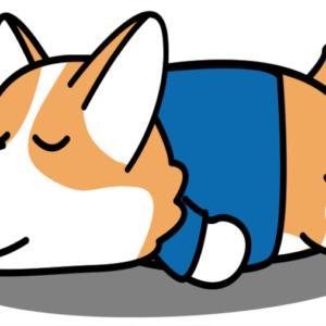 Antislipmat voor in bad/op tafel "Slapende Corgi"